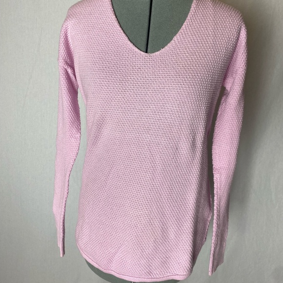 Gap long sleeve pink cotton textured sweater - Picture 1 of 9